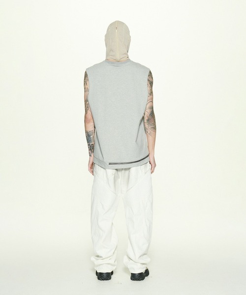 LIBERE(リベーレ)の「【LIBERE】ZIP SLEEVELESS TOP(タンクトップ・メンズ・グレー/ホワイト・L/M/S)」の16枚目の写真