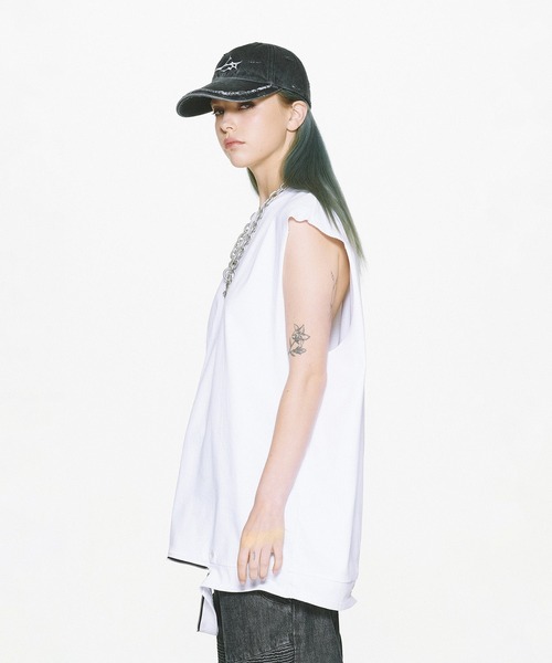 LIBERE(リベーレ)の「【LIBERE】ZIP SLEEVELESS TOP(タンクトップ・メンズ・グレー/ホワイト・L/M/S)」の13枚目の写真