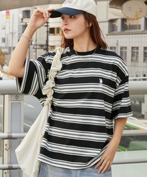 U.S. POLO ASSN. /ユーエスポロアッスン 別注 ワンポイント刺繍 オーバーサイズマルチボーダーTシャツ