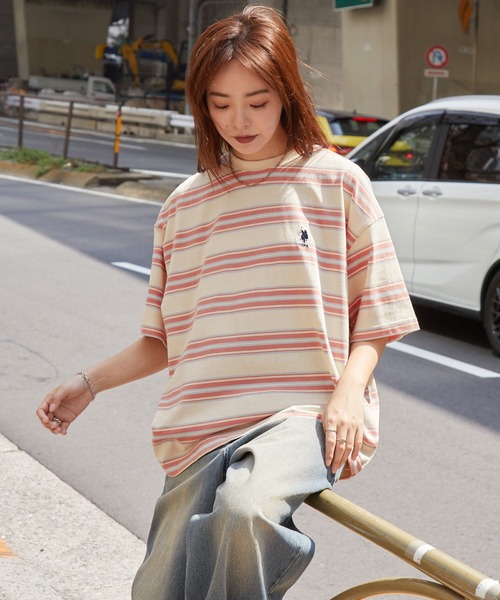 Supreme 半袖ポロ マルチボーダー COVER カバー / MKB - BEIGE MULTI C124SS マルチボーダー