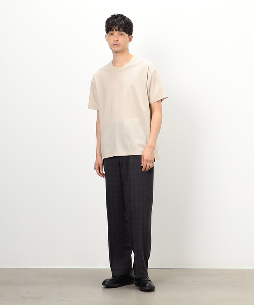 COMME CA COMMUNE(コムサコミューン)の「梨地ジョーゼット ガムストレッチ Tシャツ(Tシャツ/カットソー・メンズ・アイボリー/グリーン系その他/ブラック・MEDIUM/LARGE)」の6枚目の写真