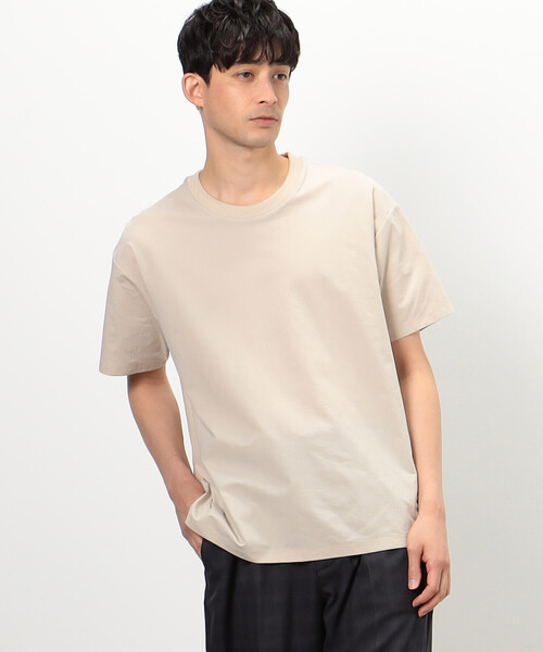 COMME CA COMMUNE(コムサコミューン)の「梨地ジョーゼット ガムストレッチ Tシャツ(Tシャツ/カットソー・メンズ・アイボリー/グリーン系その他/ブラック・MEDIUM/LARGE)」の7枚目の写真