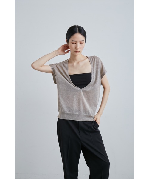 【セール】ｗａｓｈシアーメタリックＤ／ＮニットＶＥ（ニット/セーター）｜MIESROHE（ミースロエ）