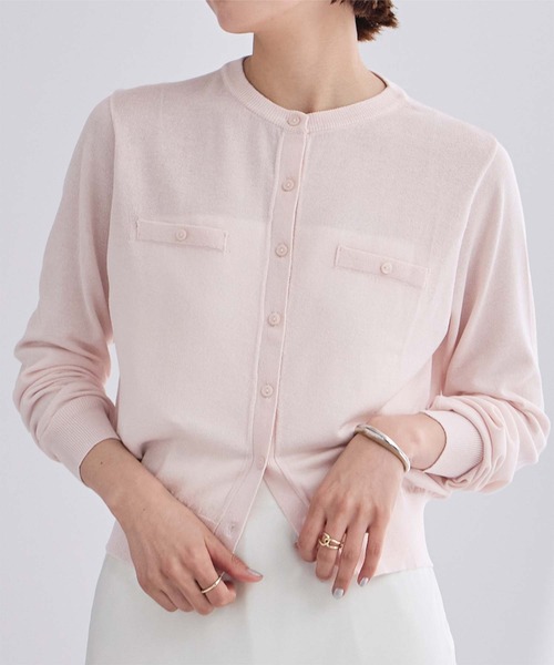 UR'S（ユアーズ）の「UVケアコンパクトベーシックニットカーディガン（カーディガン/ボレロ・レディース・ブラック/ホワイト/ライトグリーン/チャコール/グレイッシュベージュ/ライトピンク/グリーン系その他/ダークブラウン/イエロー・S/M/L）」の9枚目の写真