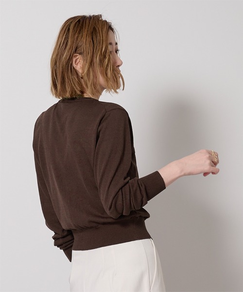 UR'S（ユアーズ）の「UVケアコンパクトベーシックニットカーディガン（カーディガン/ボレロ・レディース・ブラック/ホワイト/ライトグリーン/チャコール/グレイッシュベージュ/ライトピンク/グリーン系その他/ダークブラウン/イエロー・S/M/L）」の12枚目の写真