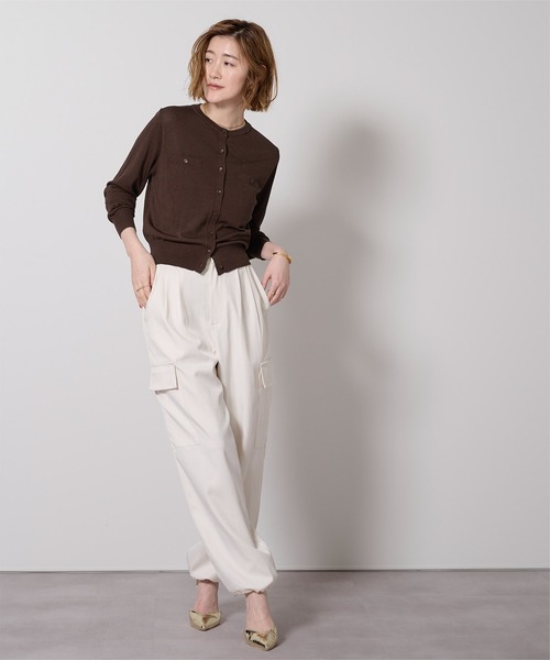 UR'S（ユアーズ）の「UVケアコンパクトベーシックニットカーディガン（カーディガン/ボレロ・レディース・ブラック/ホワイト/ライトグリーン/チャコール/グレイッシュベージュ/ライトピンク/グリーン系その他/ダークブラウン/イエロー・S/M/L）」の13枚目の写真