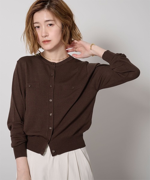 UR'S（ユアーズ）の「UVケアコンパクトベーシックニットカーディガン（カーディガン/ボレロ・レディース・ブラック/ホワイト/ライトグリーン/チャコール/グレイッシュベージュ/ライトピンク/グリーン系その他/ダークブラウン/イエロー・S/M/L）」の14枚目の写真