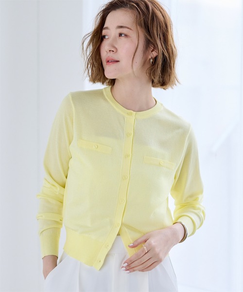 UR'S（ユアーズ）の「UVケアコンパクトベーシックニットカーディガン（カーディガン/ボレロ・レディース・ブラック/ホワイト/ライトグリーン/チャコール/グレイッシュベージュ/ライトピンク/グリーン系その他/ダークブラウン/イエロー・S/M/L）」の20枚目の写真