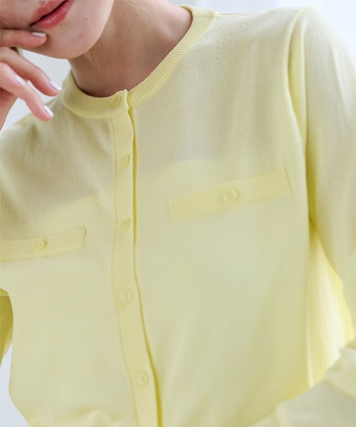 UR'S（ユアーズ）の「UVケアコンパクトベーシックニットカーディガン（カーディガン/ボレロ・レディース・ブラック/ホワイト/ライトグリーン/チャコール/グレイッシュベージュ/ライトピンク/グリーン系その他/ダークブラウン/イエロー・S/M/L）」の21枚目の写真