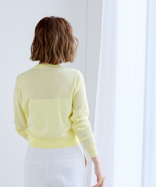 UR'S（ユアーズ）の「UVケアコンパクトベーシックニットカーディガン（カーディガン/ボレロ・レディース・ブラック/ホワイト/ライトグリーン/チャコール/グレイッシュベージュ/ライトピンク/グリーン系その他/ダークブラウン/イエロー・S/M/L）」の22枚目の写真