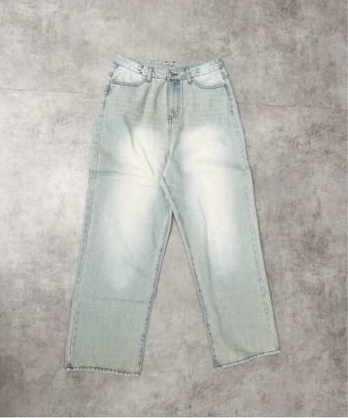 Bling Leads（ブリングリーズ）の「【Bl】【Bling leads】ヴィンテージ加工 バギーデニムパンツ（デニムパンツ・レディース・ブラック/ライトインディゴブルー/スミクロ・SMALL/MEDIUM）」の12枚目の写真