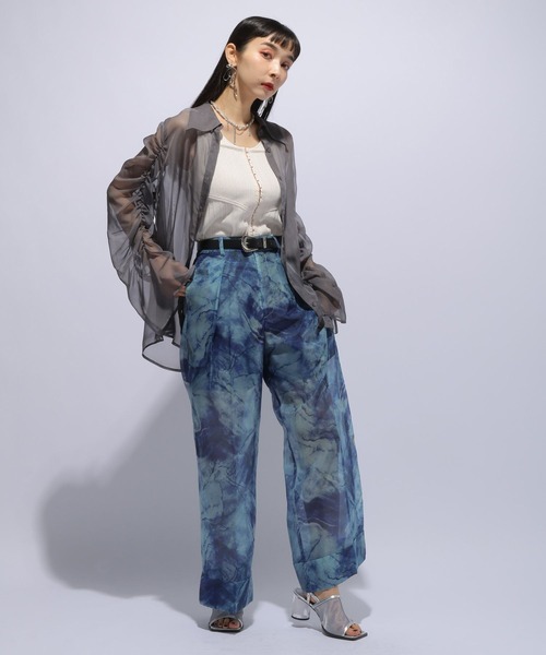 HARE（ハレ）の「ギャザーワイドシアーシャツ(HARE)（シャツ/ブラウス・レディース・ブルー/グレー/ピンク/ブラック・FREE）」の19枚目の写真