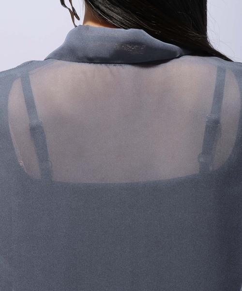 HARE（ハレ）の「ギャザーワイドシアーシャツ(HARE)（シャツ/ブラウス・レディース・ブルー/グレー/ピンク/ブラック・FREE）」の21枚目の写真