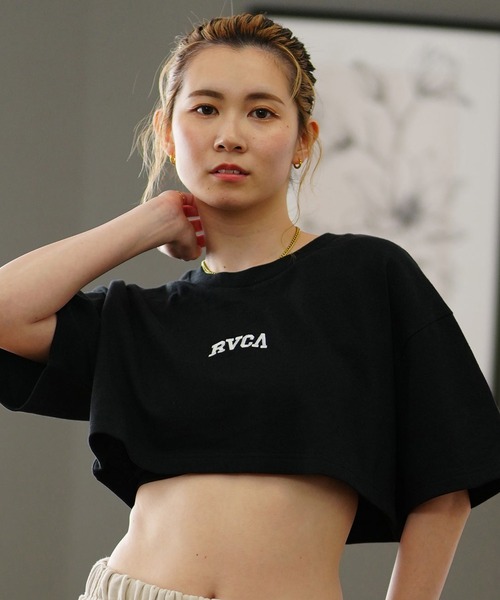 RVCA(ルーカ)の「RVCA/ルーカ Tシャツ CROP LTD BE04C-P20(Tシャツ/カットソー・レディース・ホワイト/ブラック/グレー・M/S)」の1枚目の写真