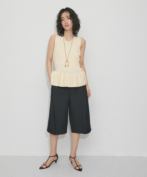 ROPÉ♡ロペ　ペプラム春ニットトップス　ブラック　ウォッシャブル ROPÉ(ロペ) / ペプラム春ニットトップス (トップス / ニット
