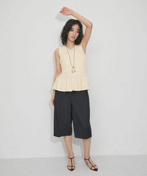 ella エラ 新品タグ付 ラウンドヘムニット 他３点セット セール】【洗える】ウォッシャブルペプラムニットTEE（ニット