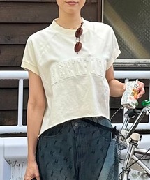 AS KNOW AS plus | ◎ピグメント加工・エンボス加工 ショート丈Tシャツ(Tシャツ/カットソー)
