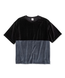 CALEE(�L�����[)��BICOLOR VELOUR DROP SHOULDER CS(T�V���c/�J�b�g�\�[)