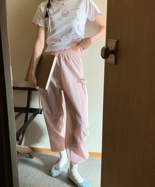 almo(アルモ)の「【LAMPOON】レースアップシャカシャカパンツ(その他パンツ・レディース・ピンク/グレー/ブラック・FREE)」の7枚目の写真