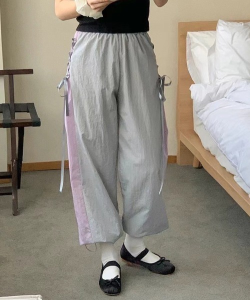 almo(アルモ)の「【LAMPOON】レースアップシャカシャカパンツ(その他パンツ・レディース・ピンク/グレー/ブラック・FREE)」の8枚目の写真