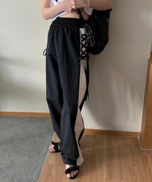 almo(アルモ)の「【LAMPOON】レースアップシャカシャカパンツ(その他パンツ・レディース・ピンク/グレー/ブラック・FREE)」の16枚目の写真