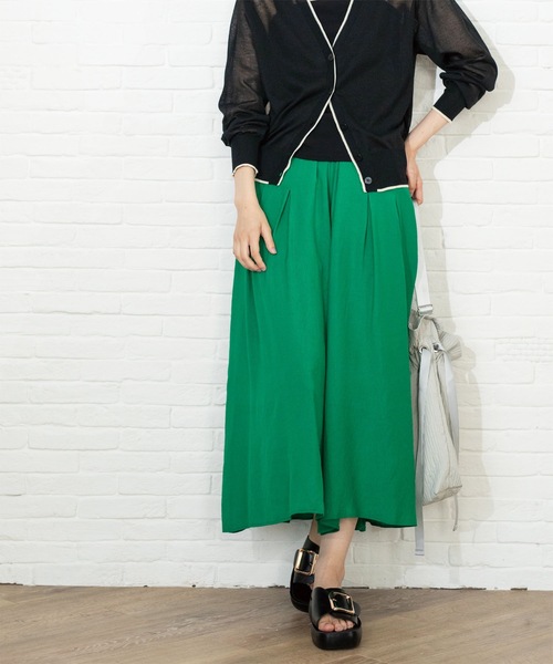 OPAQUE.CLIP（オペークドットクリップ）の「◆イージーガウチョパンツ【洗濯機洗い可】（その他パンツ・レディース・グリーン/ブラック/チャコールグレー・40/38/42）」の14枚目の写真