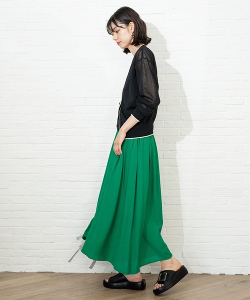 OPAQUE.CLIP（オペークドットクリップ）の「◆イージーガウチョパンツ【洗濯機洗い可】（その他パンツ・レディース・グリーン/ブラック/チャコールグレー・40/38/42）」の17枚目の写真