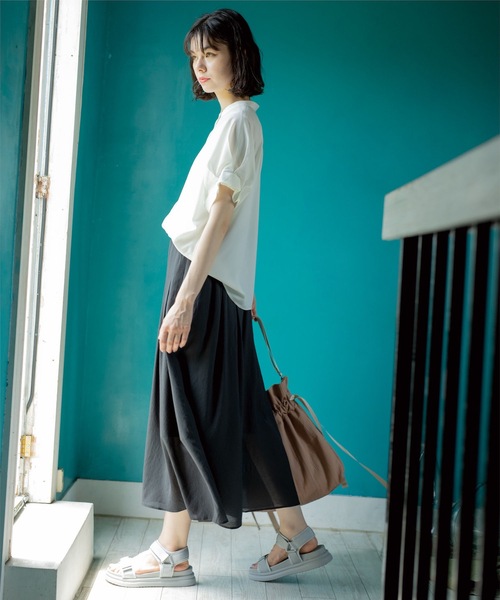 OPAQUE.CLIP（オペークドットクリップ）の「◆イージーガウチョパンツ【洗濯機洗い可】（その他パンツ・レディース・グリーン/ブラック/チャコールグレー・40/38/42）」の7枚目の写真