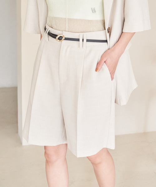 VIS(ビス)の「【接触冷感・洗える】美easyリネンライクショートパンツ(その他パンツ・レディース・ブラウン系その他2/ネイビー/キナリ・FREE)」の16枚目の写真