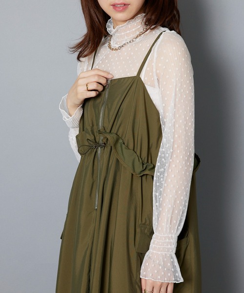 ★新品未使用★カップ付きTシャツ&レギンスセットアップ★定価14,800円★Ｌ★ セール】【SETUP7】ドットシアートップスタートルネック KNF080