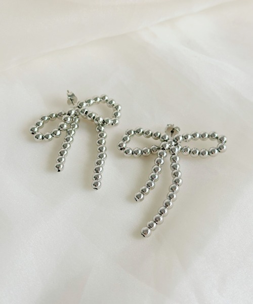 MONDAY EDITION★Ribbon オガンジャ リボン ボールピアス MONDAY EDITION☆Ribbon オガンジャ リボン ボールピアス