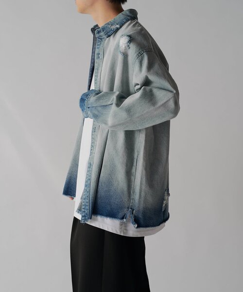 【セール】グランジデニムシャツ（シャツ/ブラウス）｜Lui's（ルイス）