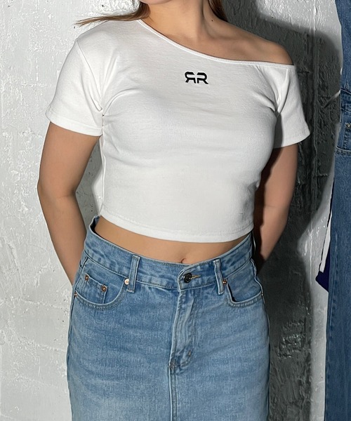 ROGER AND RAW(ロジャーアンドロウ)の「ショート丈ワンショルダートップス(Tシャツ/カットソー・レディース・パープル/ホワイト/ピンク/ブラック・FREE)」の20枚目の写真