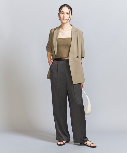 BEAUTY&YOUTH UNITED ARROWS（ビューティーアンドユースユナイテッドアローズ）の「サテン タック パンツ（その他パンツ・レディース・ブラウン/ブラック/ナチュラル・S/M）」の5枚目の写真