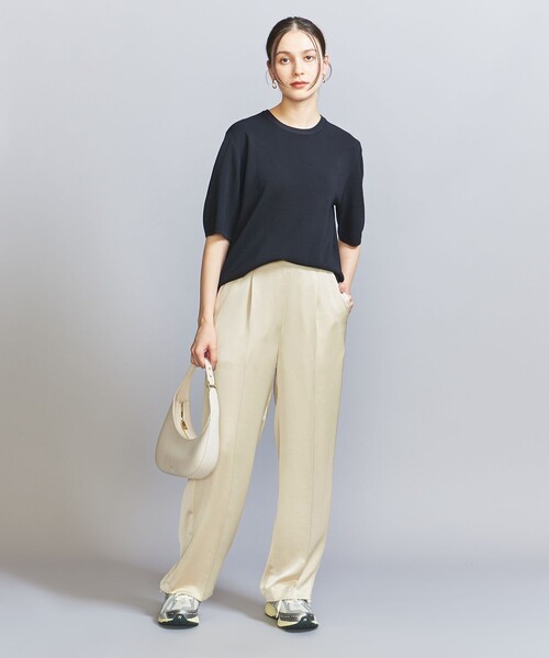 BEAUTY&YOUTH UNITED ARROWS（ビューティーアンドユースユナイテッドアローズ）の「サテン タック パンツ（その他パンツ・レディース・ブラウン/ブラック/ナチュラル・S/M）」の7枚目の写真