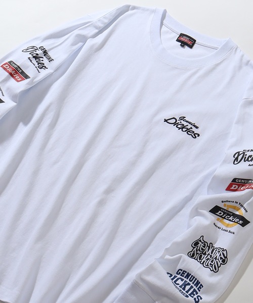 Dickies(ディッキーズ)の「【GENUINE DICKIES/ジェニュインディッキーズ】スリーブロゴデザイン ロングスリーブTシャツ(Tシャツ/カットソー・メンズ・ホワイト/ネイビー/ブラック系その他/ブラック・M/XL/L)」の12枚目の写真