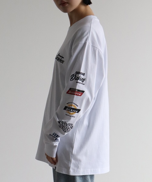 Dickies(ディッキーズ)の「【GENUINE DICKIES/ジェニュインディッキーズ】スリーブロゴデザイン ロングスリーブTシャツ(Tシャツ/カットソー・メンズ・ホワイト/ネイビー/ブラック系その他/ブラック・M/XL/L)」の8枚目の写真