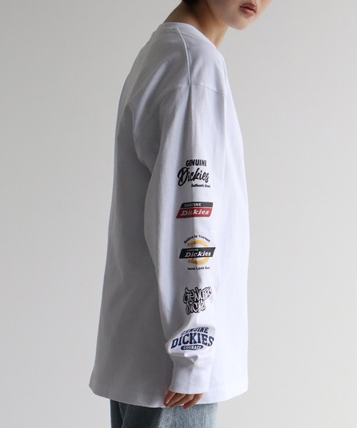 Dickies(ディッキーズ)の「【GENUINE DICKIES/ジェニュインディッキーズ】スリーブロゴデザイン ロングスリーブTシャツ(Tシャツ/カットソー・メンズ・ホワイト/ネイビー/ブラック系その他/ブラック・M/XL/L)」の9枚目の写真