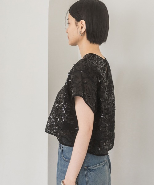 A part by（アパートバイ）の「スパンコールTEE（Tシャツ/カットソー・レディース・オフホワイト/ブラック/ライトピンク・FREE）」の7枚目の写真