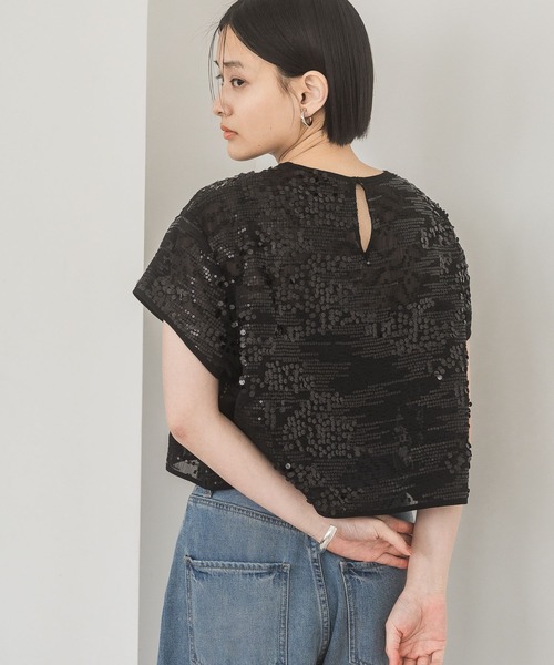 A part by（アパートバイ）の「スパンコールTEE（Tシャツ/カットソー・レディース・オフホワイト/ブラック/ライトピンク・FREE）」の8枚目の写真