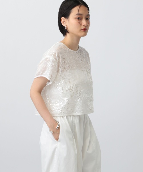 A part by（アパートバイ）の「スパンコールTEE（Tシャツ/カットソー・レディース・オフホワイト/ブラック/ライトピンク・FREE）」の12枚目の写真