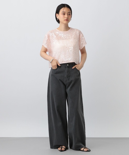 A part by（アパートバイ）の「スパンコールTEE（Tシャツ/カットソー・レディース・オフホワイト/ブラック/ライトピンク・FREE）」の13枚目の写真