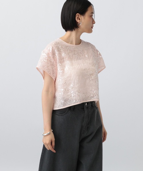 A part by（アパートバイ）の「スパンコールTEE（Tシャツ/カットソー・レディース・オフホワイト/ブラック/ライトピンク・FREE）」の14枚目の写真