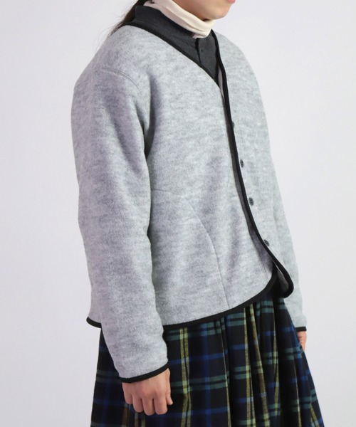 【セール】[D.M.G. / ディーエムジー] JACKALLテリーナップ ボアカーディガン（ノーカラージャケット）｜D.M.G.（ドミンゴ）