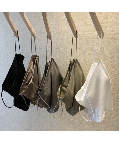 SALTMINT（ソルトミント）の「カップ付きショートキャミソール（キャミソール・レディース・グレー/ホワイト/ブラック/カーキ・FREE）」の6枚目の写真