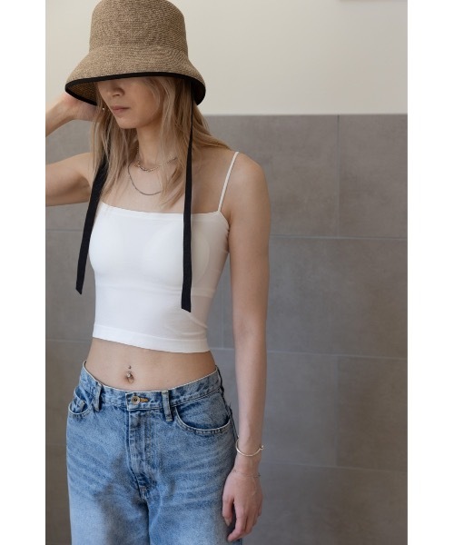 SALTMINT（ソルトミント）の「カップ付きショートキャミソール（キャミソール・レディース・グレー/ホワイト/ブラック/カーキ・FREE）」の5枚目の写真