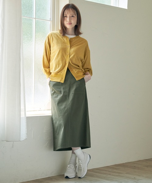 ikka（イッカ）の「シャドーボーダーカーディガン（カーディガン/ボレロ・レディース・ブラック/オフホワイト/マスタード・L/M/S）」の18枚目の写真