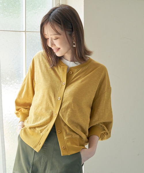 ikka（イッカ）の「シャドーボーダーカーディガン（カーディガン/ボレロ・レディース・ブラック/オフホワイト/マスタード・L/M/S）」の15枚目の写真