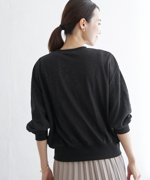 ikka（イッカ）の「シャドーボーダーカーディガン（カーディガン/ボレロ・レディース・ブラック/オフホワイト/マスタード・L/M/S）」の21枚目の写真