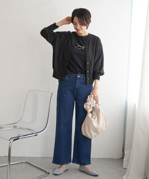 ikka（イッカ）の「シャドーボーダーカーディガン（カーディガン/ボレロ・レディース・ブラック/オフホワイト/マスタード・L/M/S）」の7枚目の写真